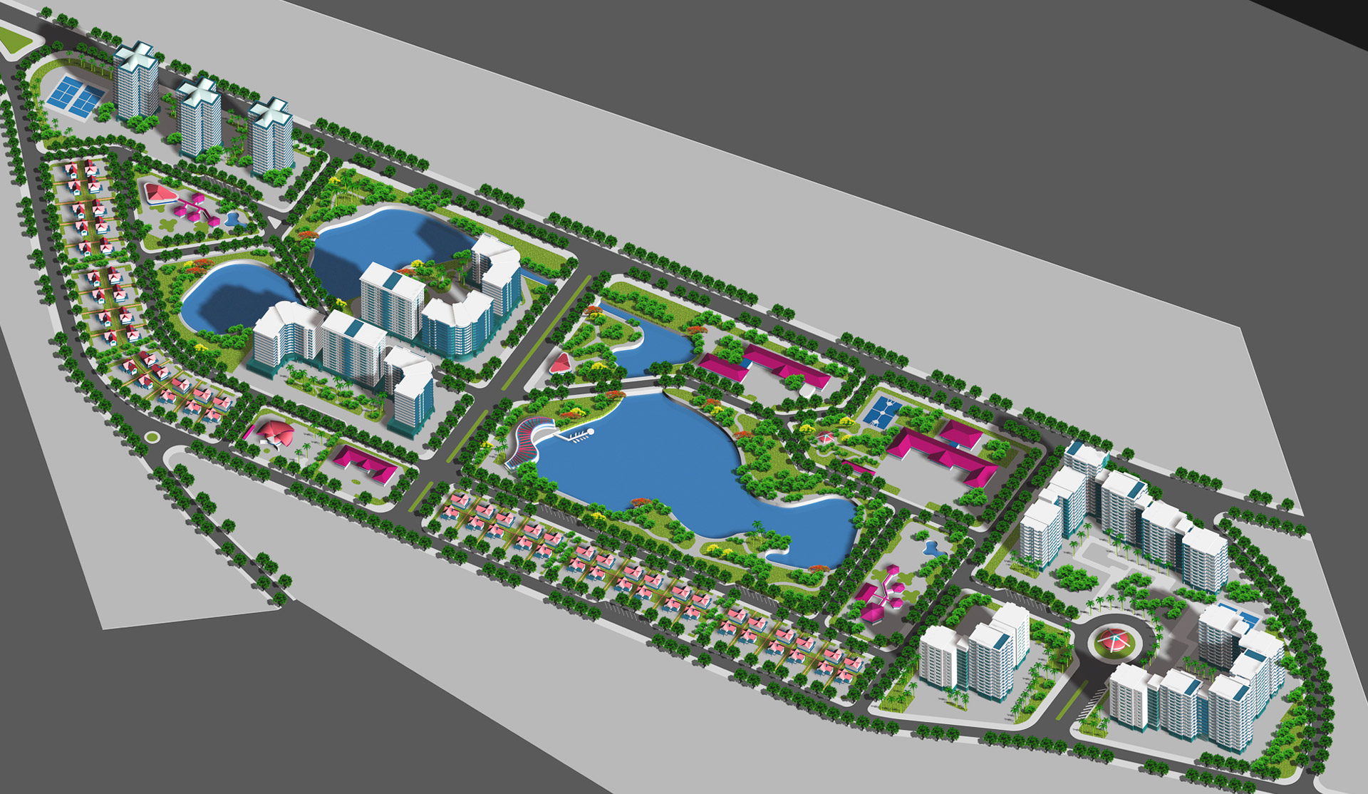 Urban planning such as residential zone, tourist destination, public places, harbor zone and traffic systems