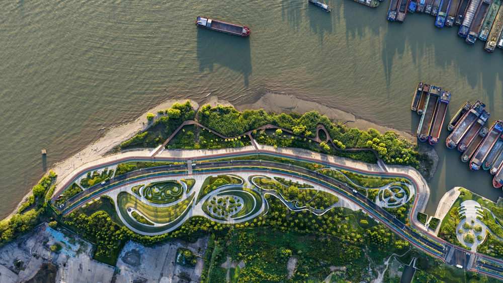 Nantong Waterfront nhìn từ trên cao
